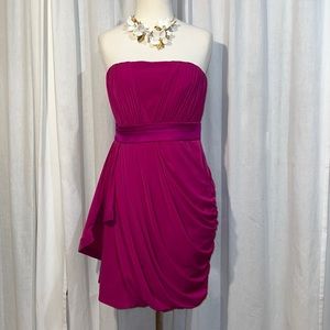 Phoebe Couture Grecian goddess-style magenta strapless mini dress-NWT